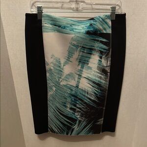 DKNYC Black and Blue Knee-Length Pencil Skirt